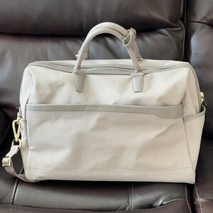 Open Story Taupe Nylon Weekender Bag